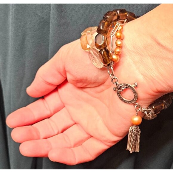 Vintage Layered Smoky Quartz Silpada Holiday Party - Picture 7 of 8